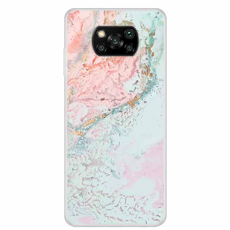 For Poco X3 Pro Case X3 NFC 6.67" Clear Marble Soft TPU Silicone Back Case for Xiaomi Poco X3 NFC Phone Covers Shockproof Fundas