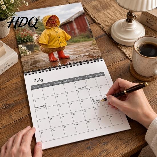 Creative Daily Memo Pad Chicks 2027 Wall Calendar Funny Dressed Up Chicken 12-Month Planner Home Organization Essentials Cute Farm Animal
