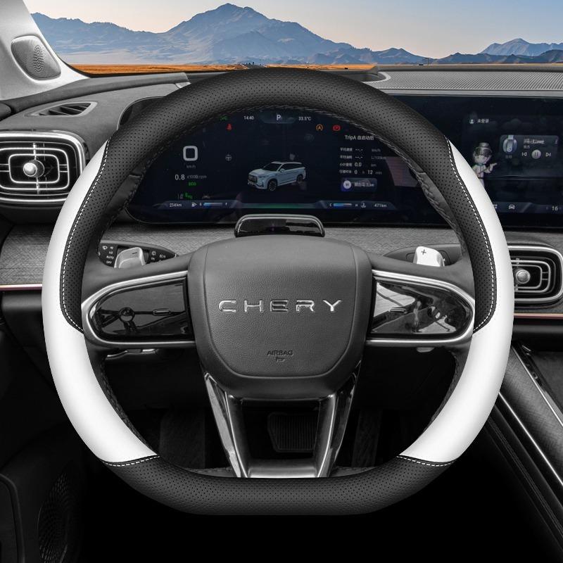 Für Chery Tiggo 9 C-DM 2025 2026 Auto Lenkradabdeckung Ultra Dünnes Leder Anti-Rutsch Dekorativer Rahmen Schutz Zubehör
