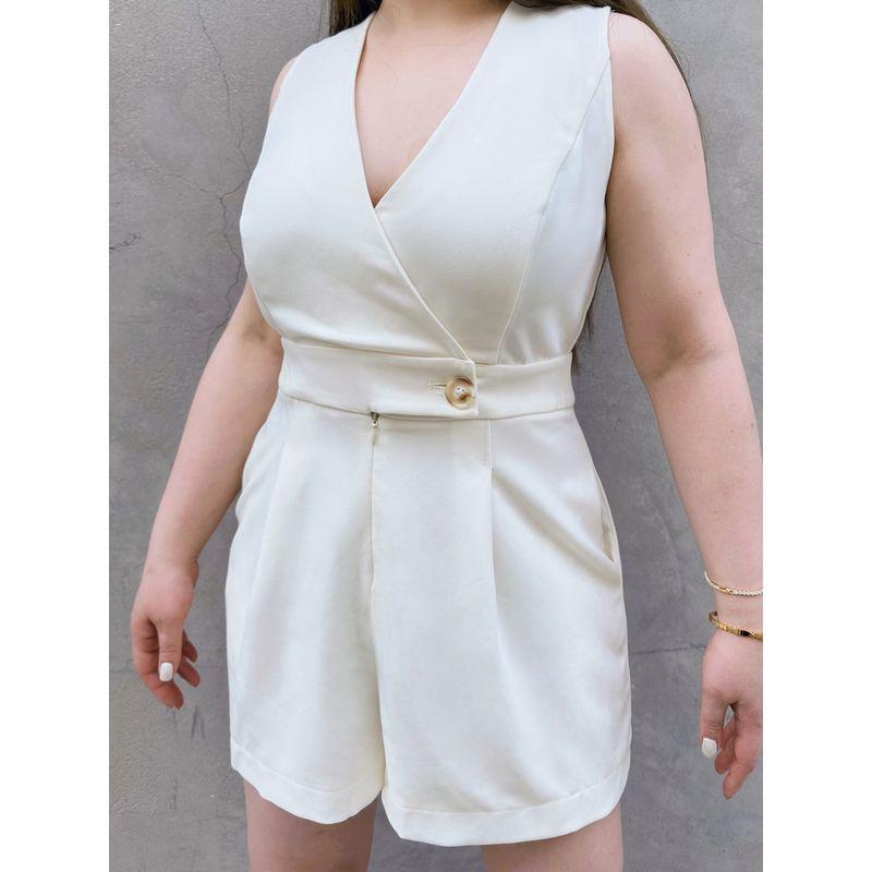 

Скидка 30% Miss Biggie Европейский и американский размер плюс Утягивающий Приталенный Микроэластичный Шифон Без рукавов V-образный вырез Комбинезон с карманами Milky White L