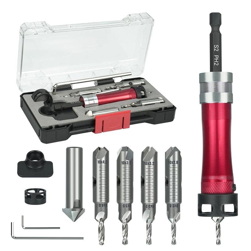 ABBP-Countersink Drill Bits Set- Screwdriver Bits Included, 2.8/3.2/3.5/4.0Mm Drilling Diameters& 8/10 Mm Counter Sink Sizes Dia