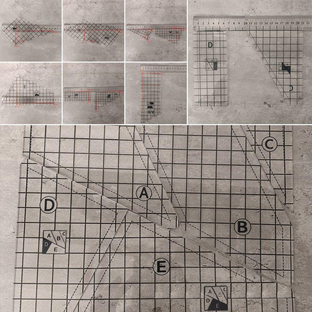 

3/4/5Pcs/set Template Cutter Quilt Ruler Patchwork Tools Quilting Ruler New Sewing Tailor Rulers 3Pcs