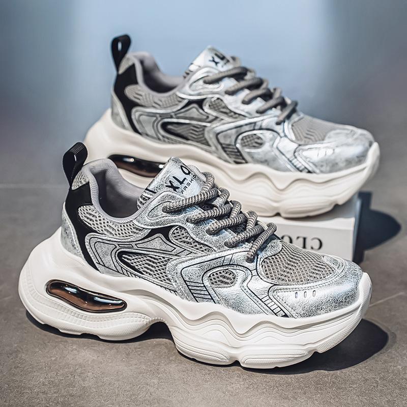 

Shoes men s shoes summer breathable mesh casual sports shoes men s versatile running shoes thick-soled heightening dad trendy shoes 39