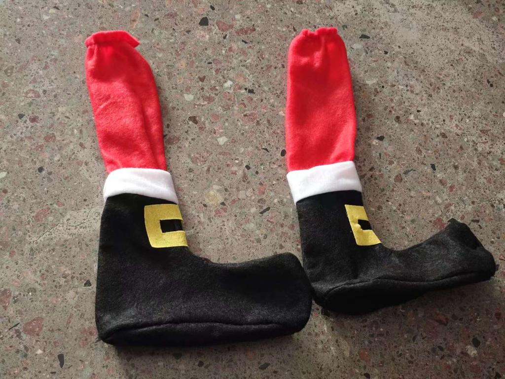 New Christmas Table & Chair Leg Covers-Festive Knitted Socks for Furniture Protection with Bottle,Holiday Home Decor Accessories