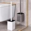 Luxury Toilet Brush Metal Shell Wall-Mounted Toilet Brush Holder No Dead Angle Home Cleaning Tools Bathroom Accessories