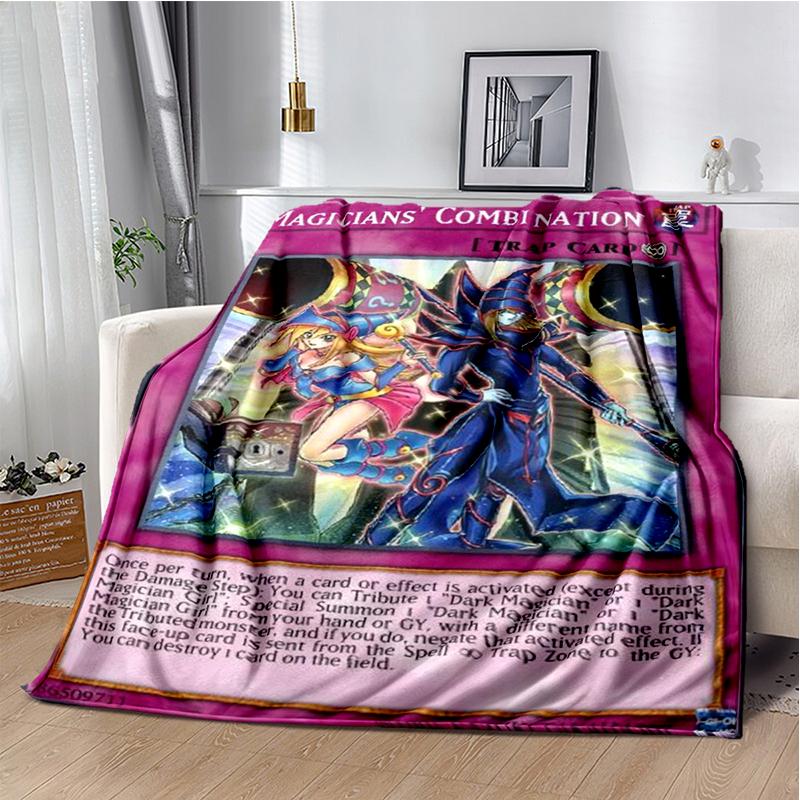 Dark Magician Cartoon Anime Throws Blanket Kids Super Soft Cute Blankt for Travel Couch Picnic Bed Flannel Blanket Birthday Gift