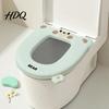 Washable Toilet Seat Cover Pad with Aromatherapy Odor Neutralizer Cute Cartoon Bear Design Elastic Bathroom Accessory Soft EVA Waterproof