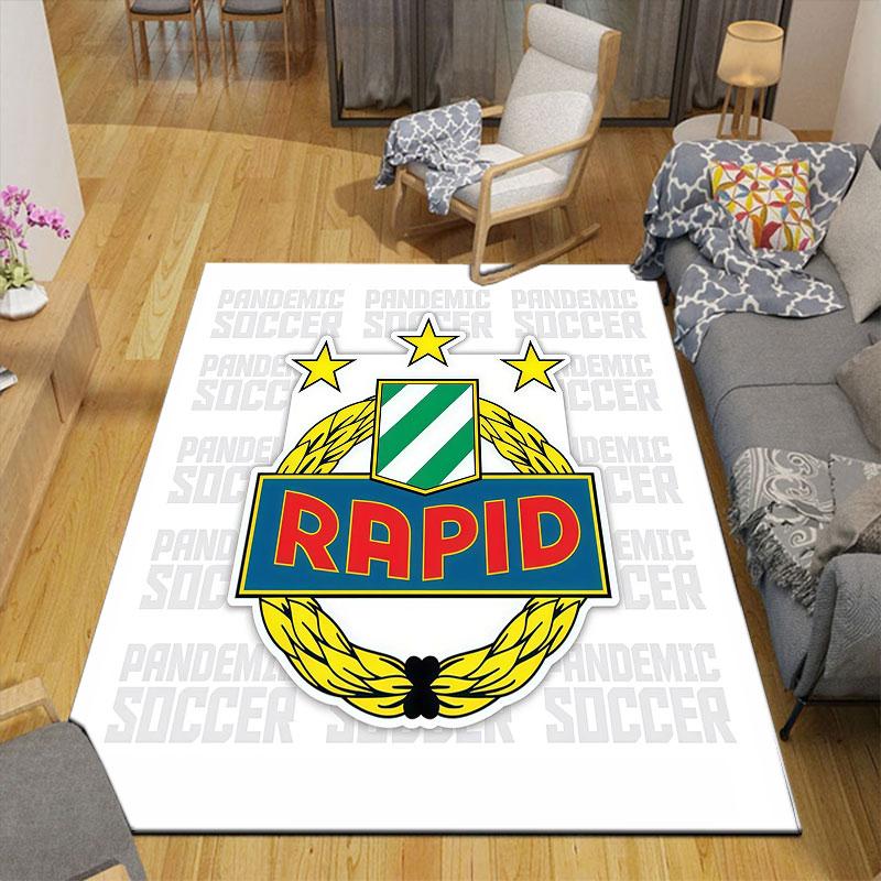 Rapid Vienna Flannel Printed Carpet, Home Sofa Decoration for Living Room & Bedroom, Non‑Slip Play Flannel Floor Mat for Game Room