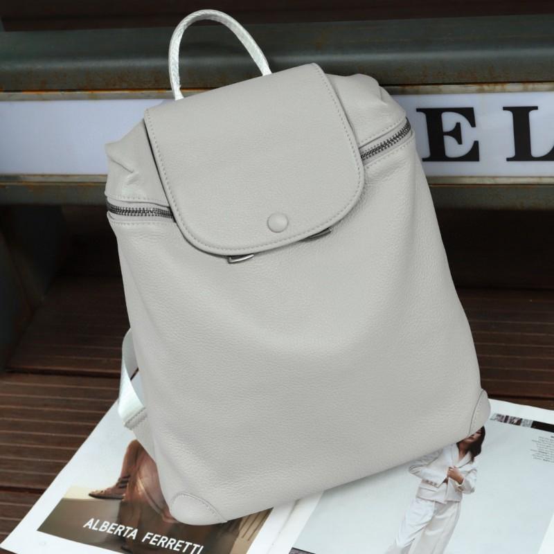 

Large-capacity Leather Women s Backpack Casual Travel Trend Length 26 width 13 height 30cm серый