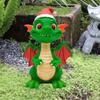 Kawaii Christmas Dragon Sculpture 3D Dragon Garden Statue Dragon Desk Craft  Children
