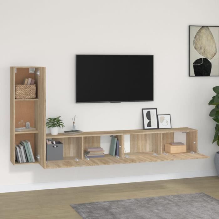 VidaXL Ensemble de meubles TV 3 pcs Chêne sonoma Bois d'ingénierie 3114320