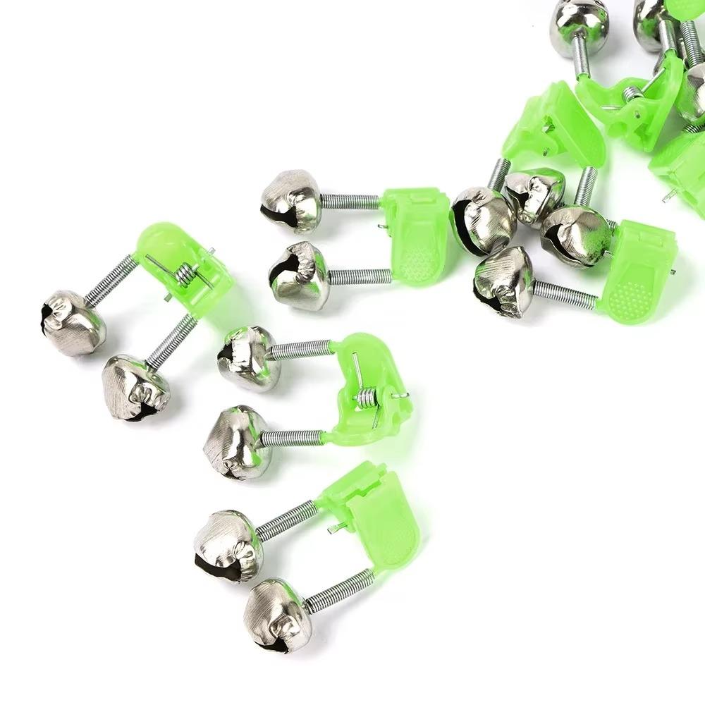 Oem 10pcs Green Metal Ring Bite Indicator For Fishing Rod Outdoor Accessory With Bell Clamp And Tip Clip Lot Of Bite Alarms