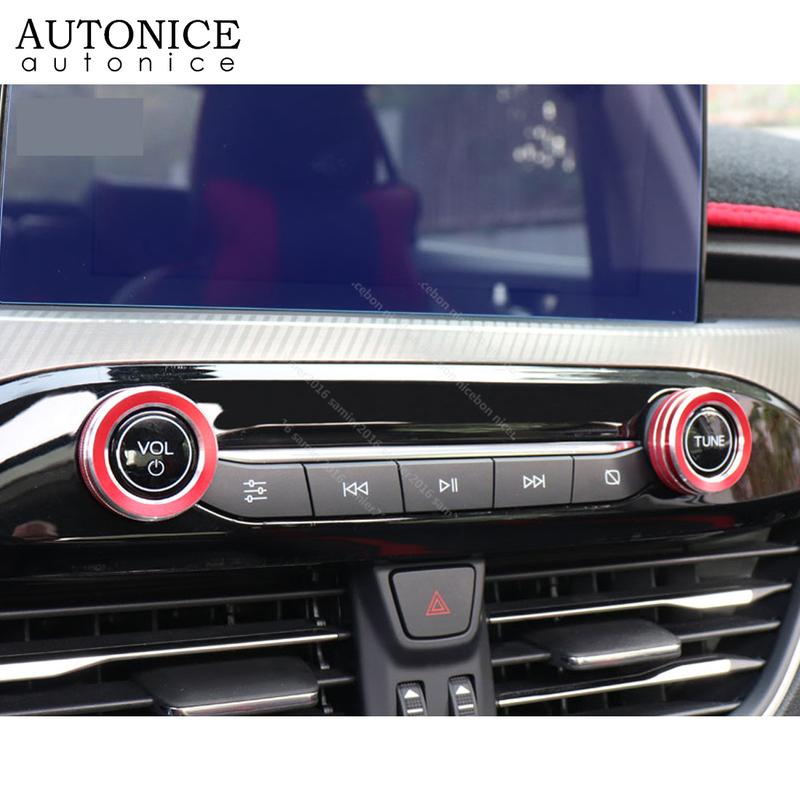 Fit For Ford Focus RED 2pcs Aluminum Alloy Volume Button Controller Cover