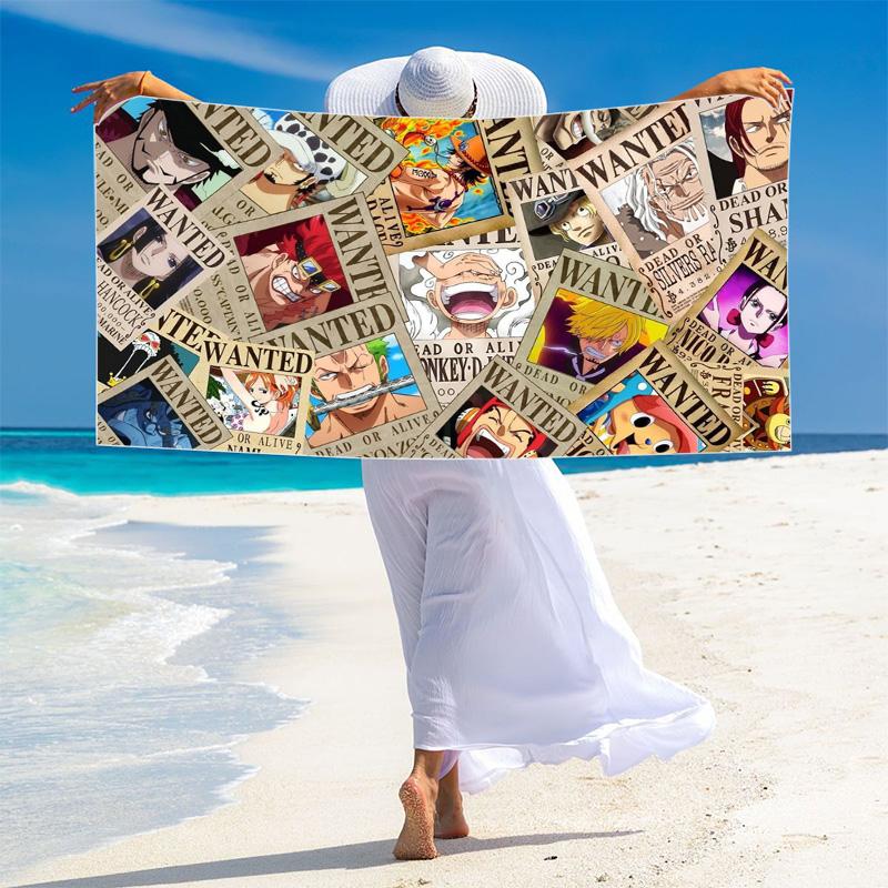 Luffy Zoro Anime Print Beach Towel, Large Soft Quick Dry Towel for Beach Camping Swimming