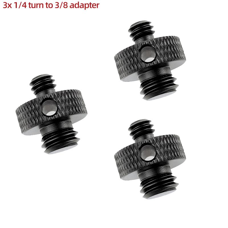 Tripod Adapter 1/4" Male to 1/4" Male to 3/8" Male Screw Connectors For GoPro Hero 13 12 11 10 9 Insta360 X5 X4 X3 DJI Action