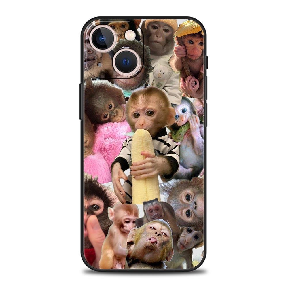 Cute Funny Monkey Phone Case For iPhone 17 16E 15 16 14 13 12 11 Pro Max 7 8 Plus Soft TPU Back Cover