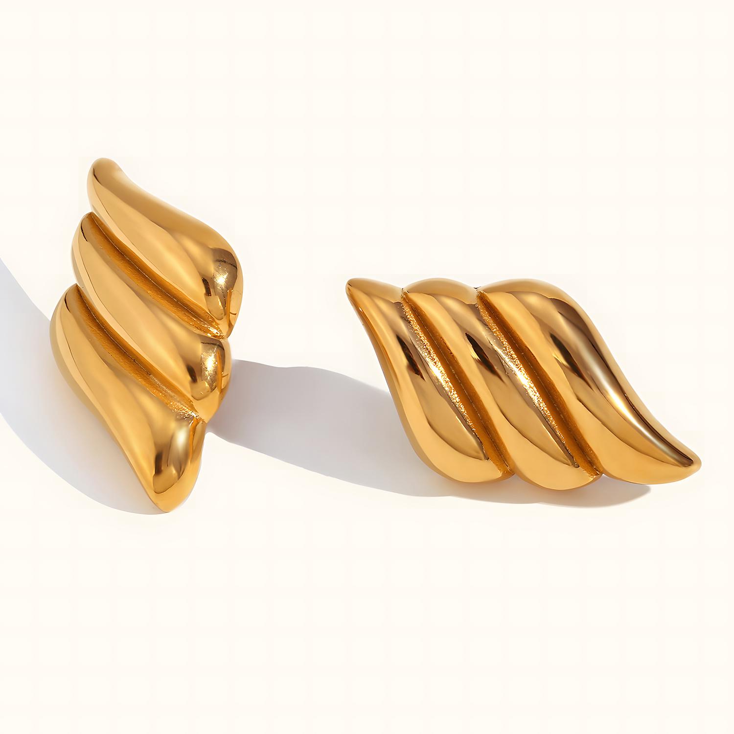 

Женские серьги в форме крыльев, серьги из нержавеющей стали в качестве модных аксессуаров золотой