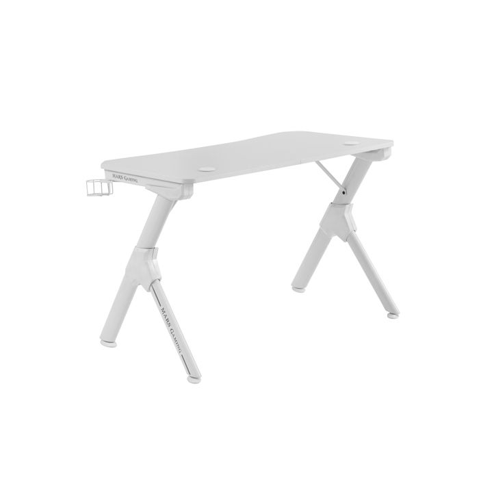 Mars Gaming MGD - Bureau Gamer Blanc - Support Casque + Bouteille - 110x60cm