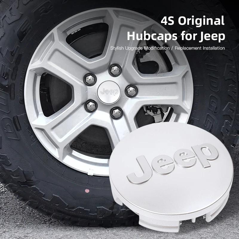 Per Jeep 4 Pezzi Coprimozzo Ruota Auto Tappo Centrale Cerchione Accessori Auto Per Jeep Grand Cherokee Wrangler JK Gladiator Compass Reneg