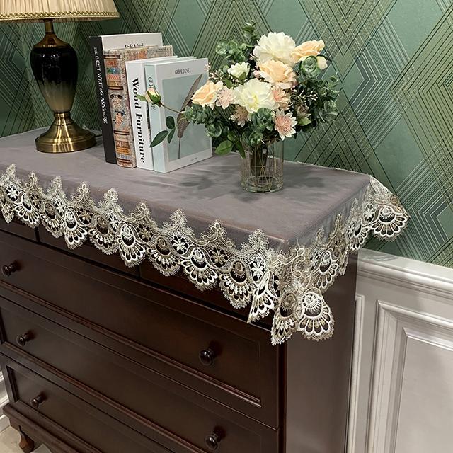 Table Cloth Rectangle Europe Coffee Embroidered Lace Tv Cabinet Shopbox Table Cover Tablecloth Fabric Long Strip Dust Cover
