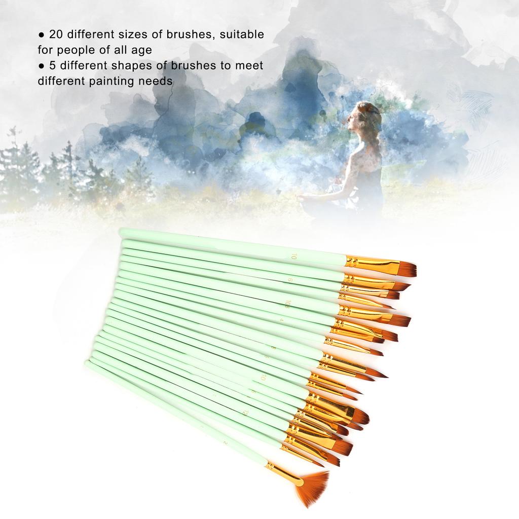 Paint Brush Sets Multimodal Nylon Hair 5 Different Types Oil Paint Brushes for Oil Watercolor Painting Gouaching Gift
