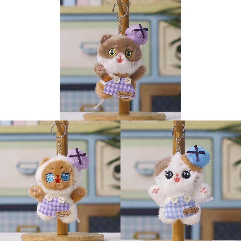 Plush Cat Keychain With Pp Cotton Filling For Backpack Decor And Gifts