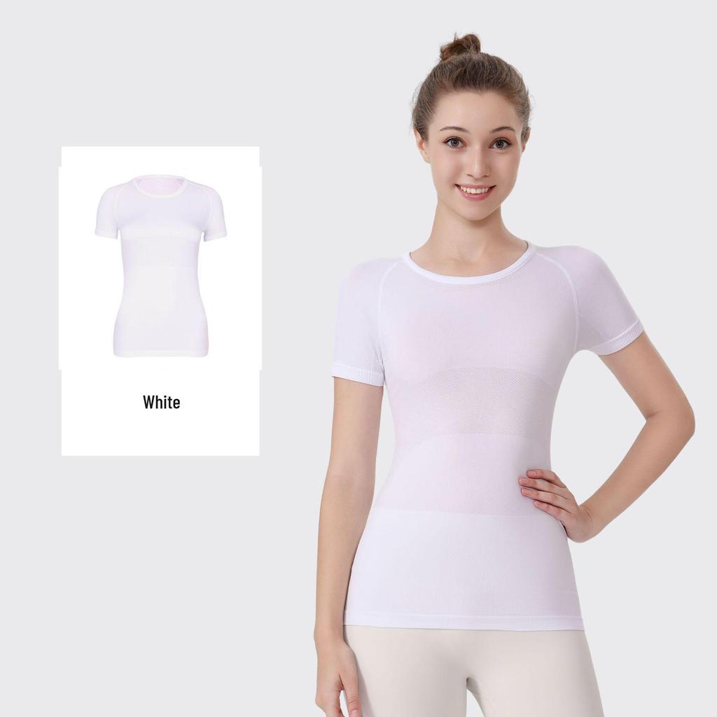 LU3.0 Women's Quick-Dry Short Sleeve Yoga Top for Fitness and Running