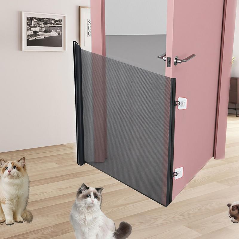 Mesh Dog Gate Retractable Extendable Anti Dog Jumping Screen No Drill Gate Protective Barrier Mesh Screen for Balcony Hallways