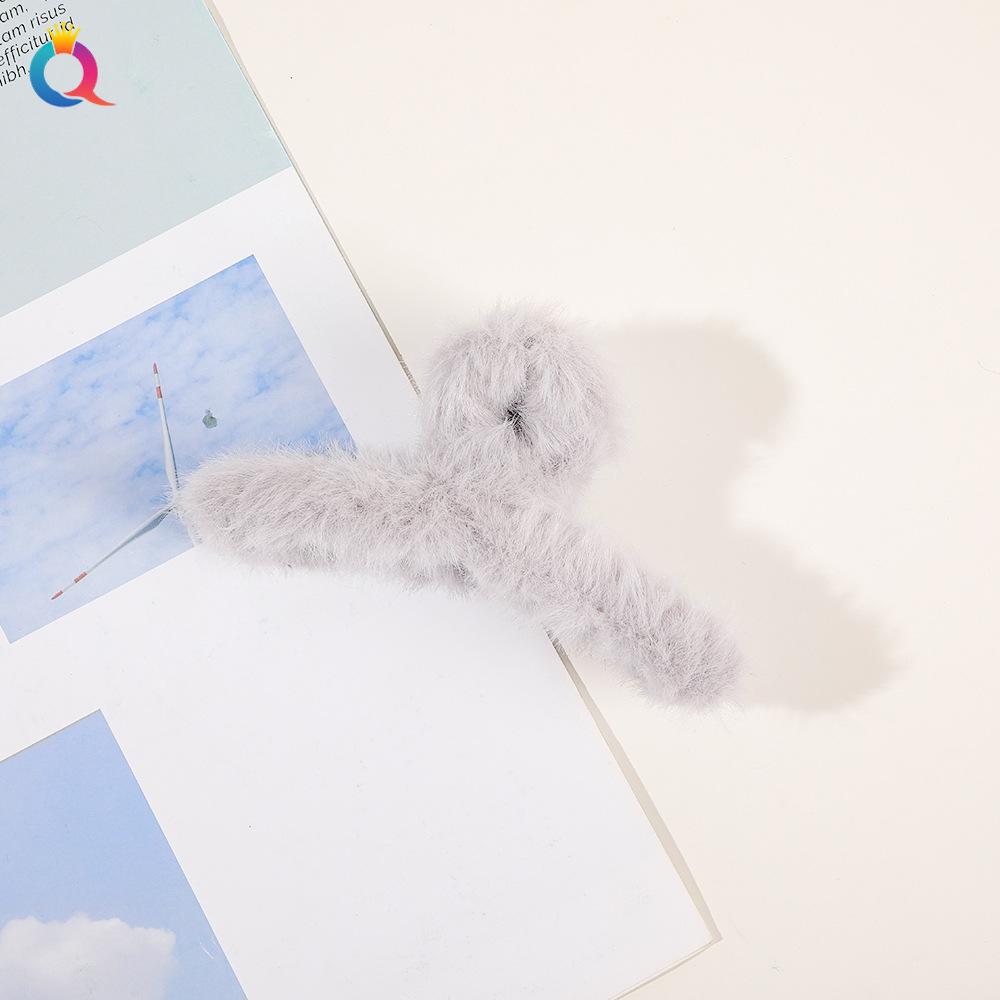 

Зимние плюшевые коготь для волос, элегантные акриловые заколки для волос из искусственного меха, заколка-краб, головной убор для женщин и девочек, аксессуары для волос