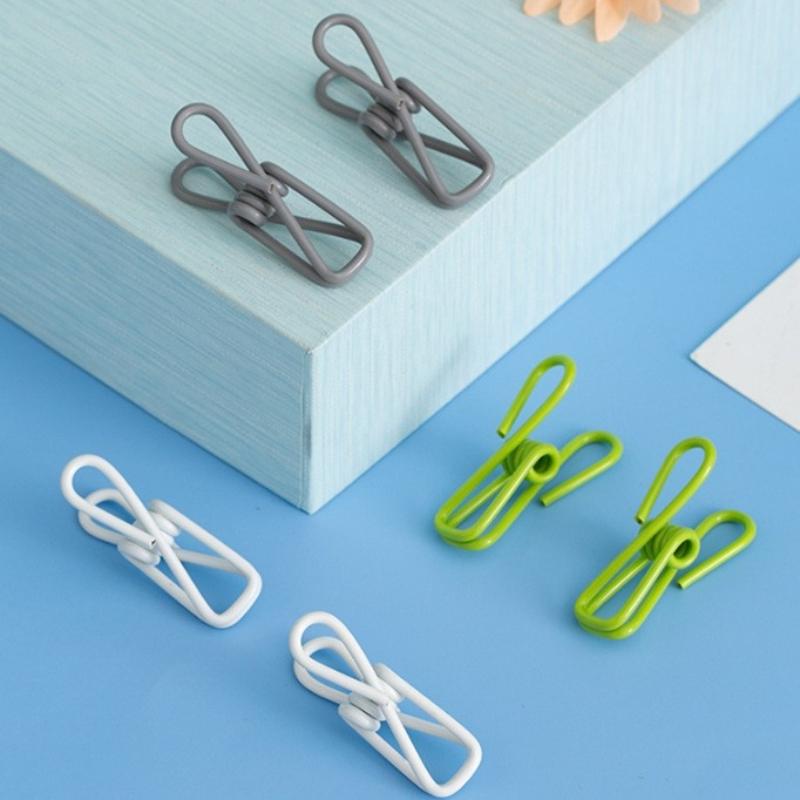 10pcs Colorful Mini Clothespins - Coated Metal Clips with High Elasticity, Multi-Purpose Reusable Bag Sealing Clips for Kitchen