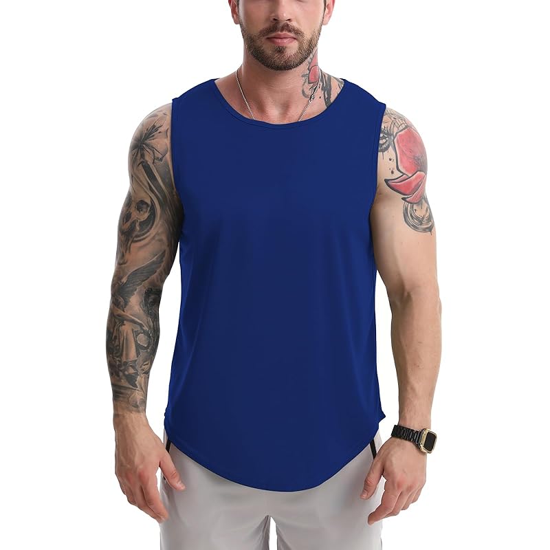 

[iEndyCn] men s tank top training wear U-neck sleeveless fitness t-shirt muscle training sports sleeveless sportswear body building Muscle fit