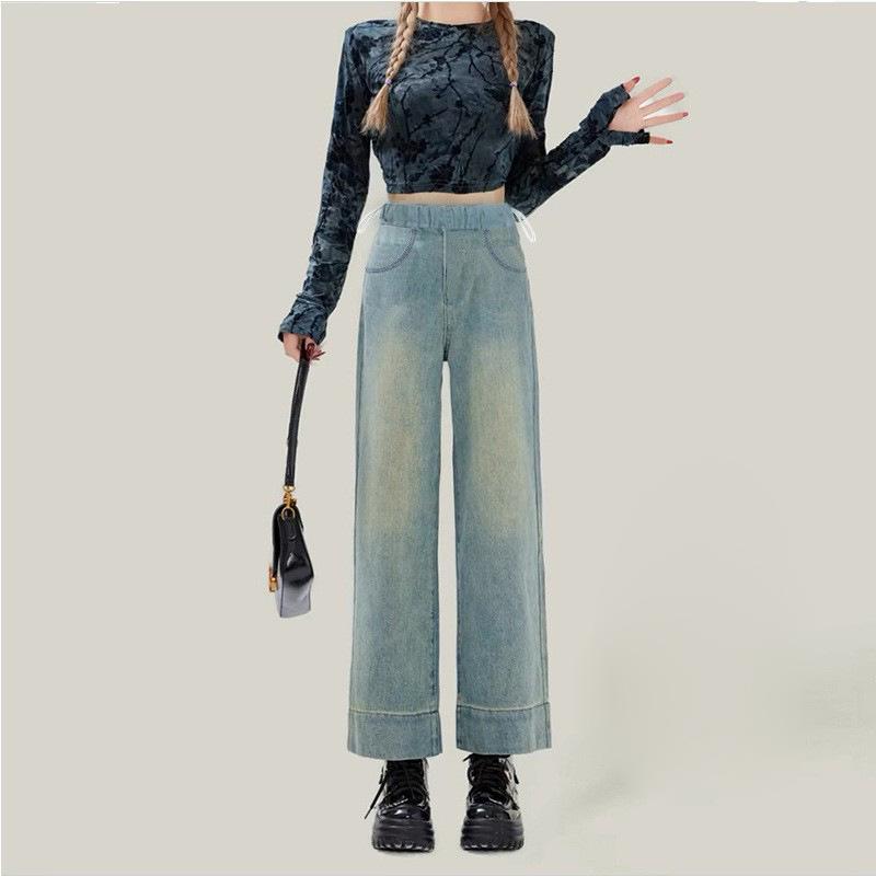 

Женские джинсы для беременных, одежда на весну/осень, летний стиль, маленький размер, на шнурке, без поддержки живота, прямые штанины, широкие штанины, утягивающие. 2XL