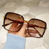 Outdoor Sunglasses Gradient Square Decoration Black Large Frame Transparent Trend Sunglasses  Oversize Fashion Glasses
