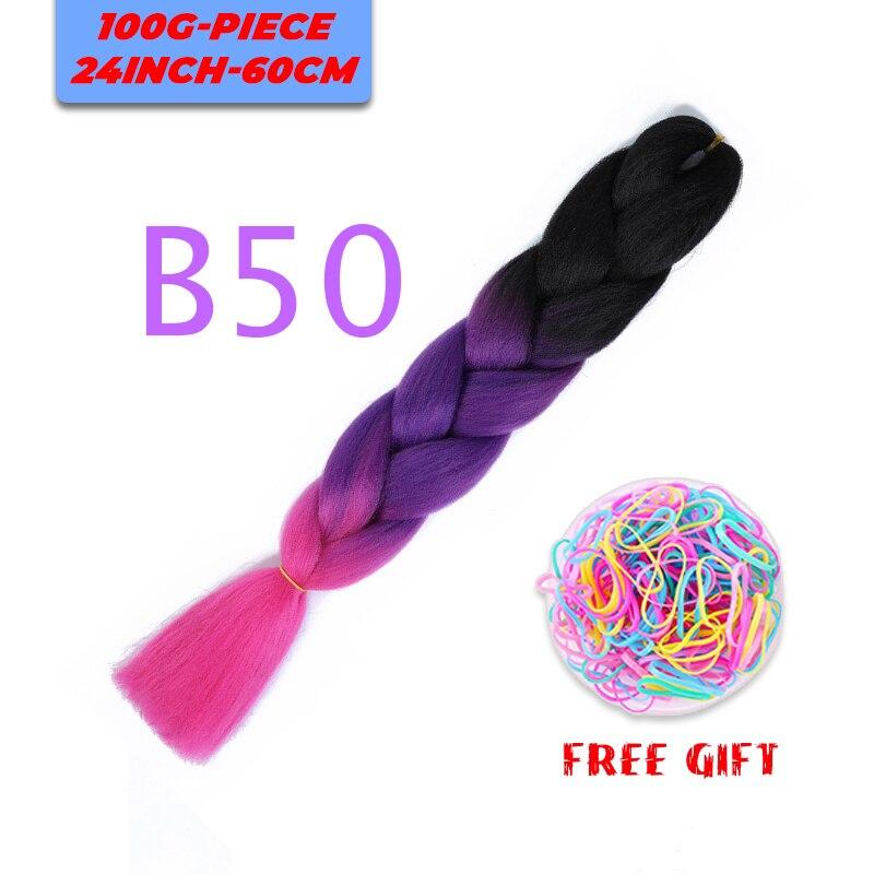 MERISIHAIR Single Ombre Color Synthetic Hair Extension Crochet Twist Jumbo Braiding Long Hair