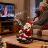 Animatronic Santa Sitting Home Decorations Playing Violin Electric Christmas Santa For Bedroom Storefront Apartment Display