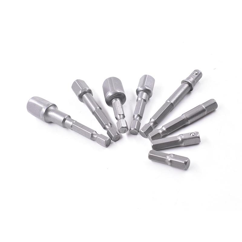 Set convertor priză cu 8 piese: Mâner hexagonal de 1/2, 1/4, 3/8 inch cu conexiune cu bile