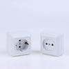 1Pcs 10A Eu Standard Electrical Outlett Ground Vintage Surface Power Socket Plugs Flame Retardant Plastic Wall Mount Socket