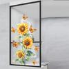 Sunflower Flower Bathroom Sliding Door Self-Adhesive Glass Sticker Home Decoration Wall Decal