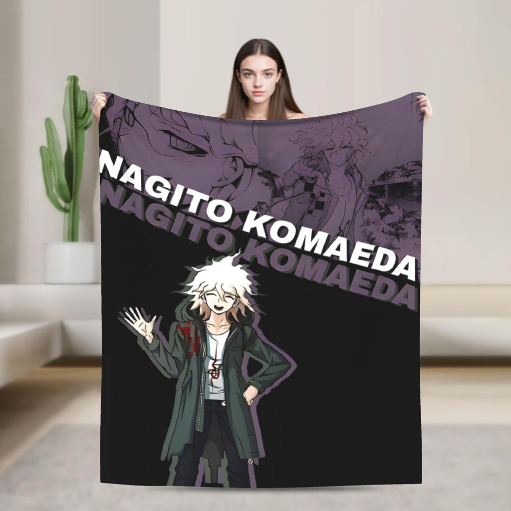 Danganronpa Nagito Komaeda Flannel Blankets Game Anime Novelty Throw Blanket for Home 125*100cm Warm