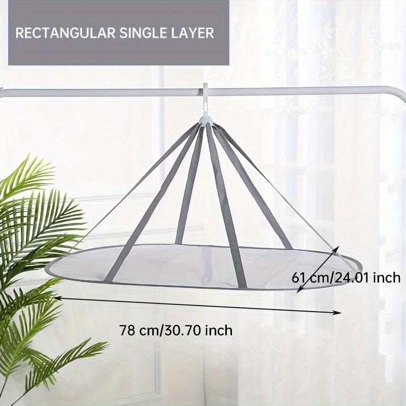 1/2 Layer Clothes Dryer Basket With Hanging Hook Fine Mesh Polyester Household Towels Foldable Baby Sweater Drying Rack For Home