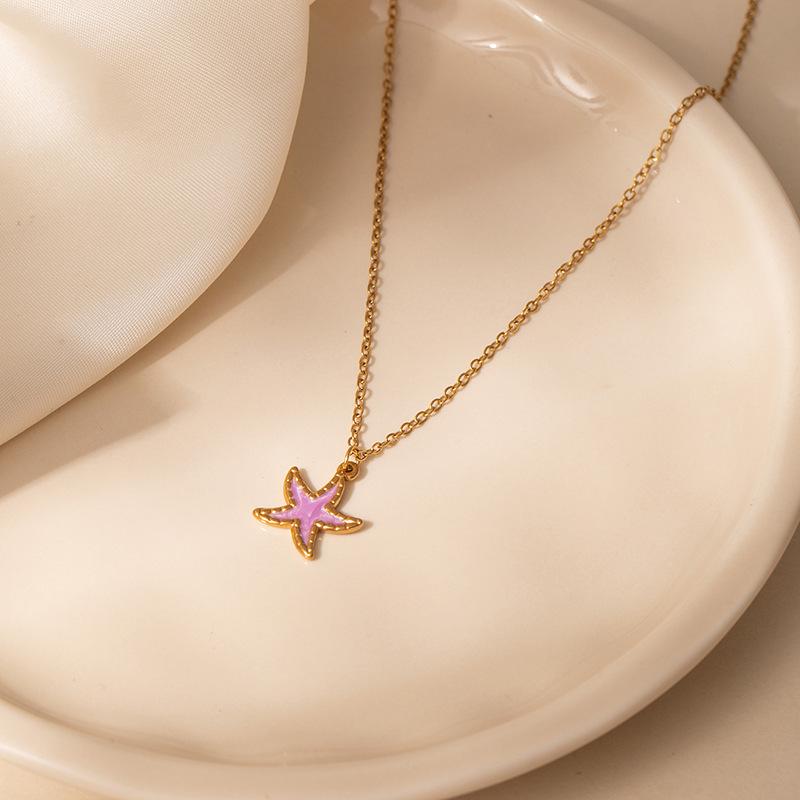 Ocean Series Starfish & Seahorse Necklace - Women's Light Luxury Dolphin Clavicle Chain DIY Jewelry.