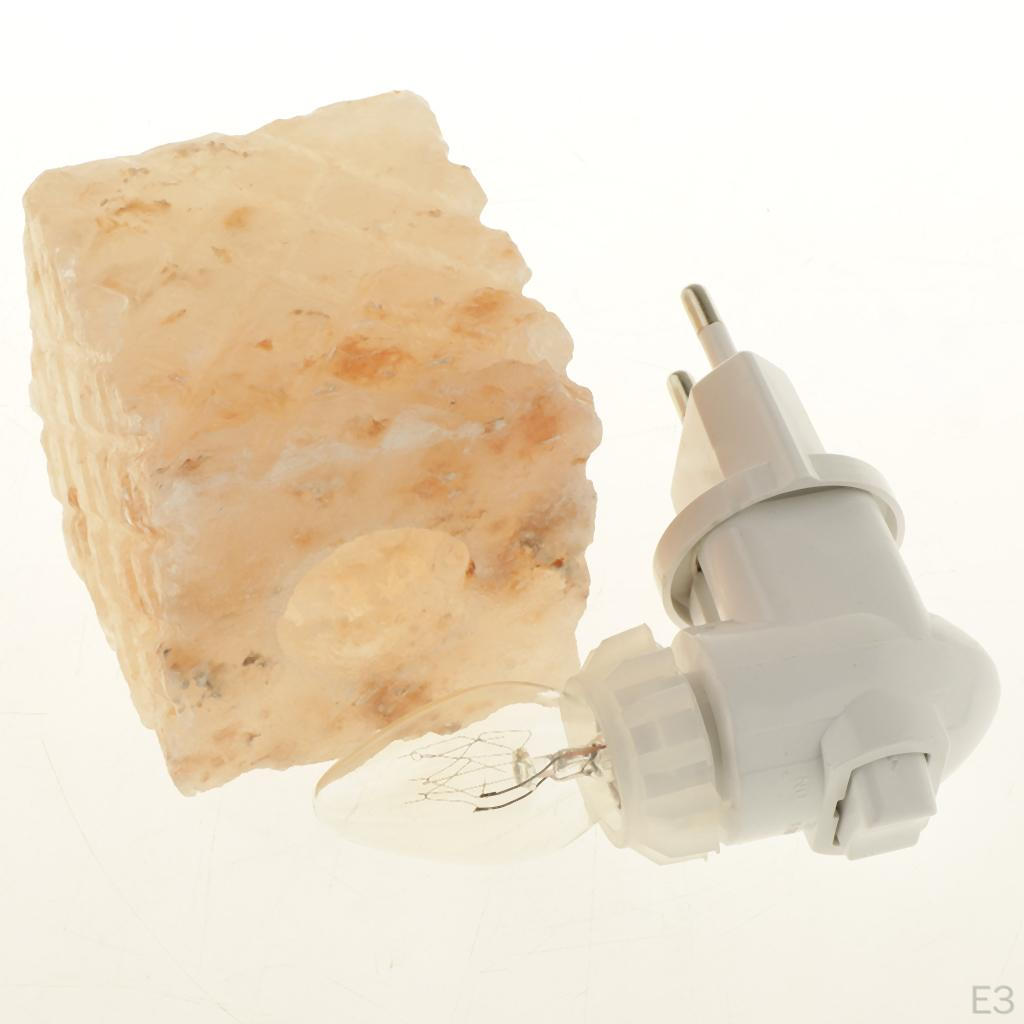 Salt Night Light Wall Lamp Crystal Home Decor EU Plug Natural