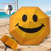 1pc Smiley Face Automatic Folding Umbrella With, Thickened Reinforced Frame & Compact Design - Lightweight & Portable for Beac