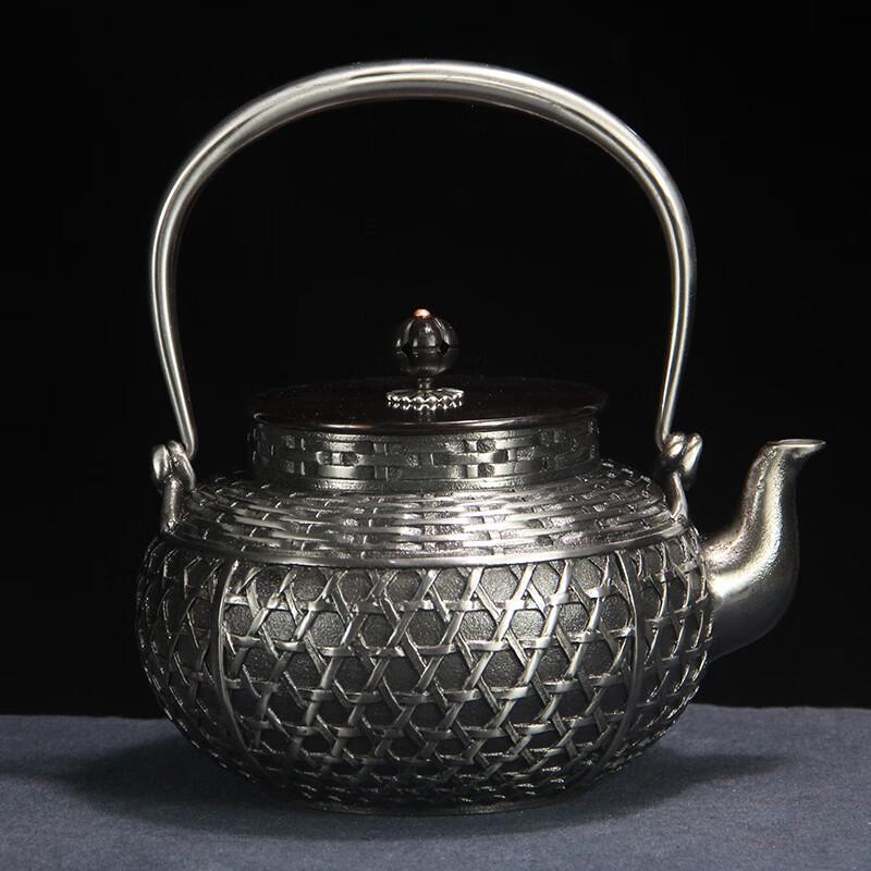 Chaxun 1300ml Bamboo Weave Sand Iron Teapot