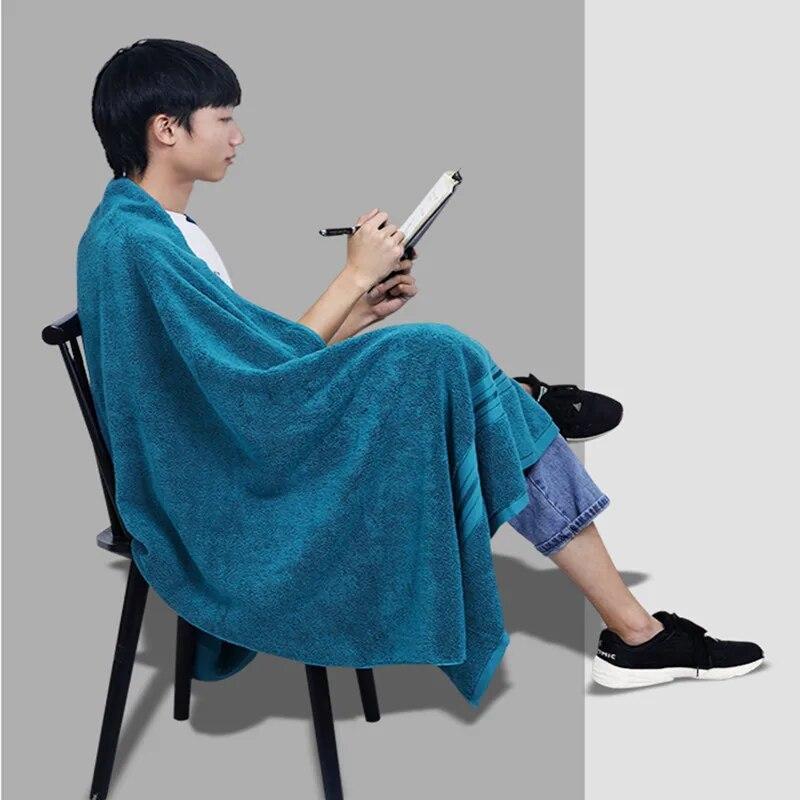 1 toalha de banho grossa 100% algodão puro para aumentar a absorção de água. Toalha de banho adulta em cor sólida, macia e amigável