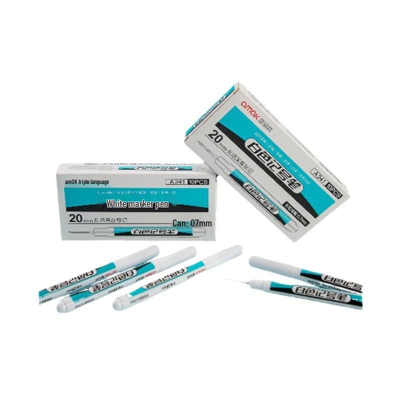 White Long-Tip Water-Based Marker for Logistics Marking