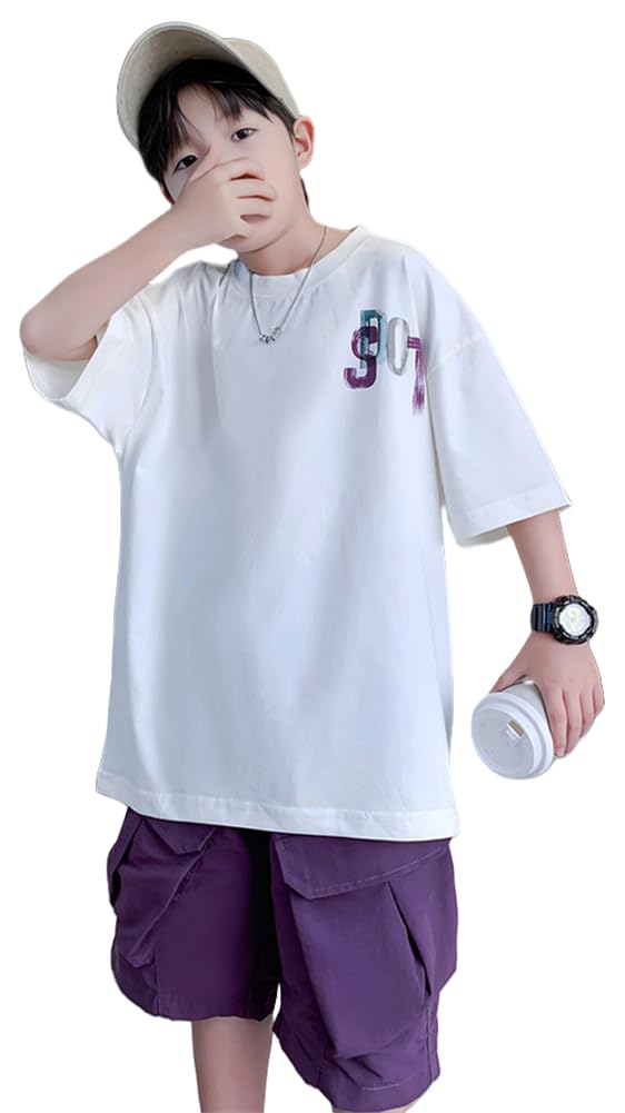 

KOSIKINI Short and and Plus Sizes Available in Sizes and A great Day gift for Boys 2-Piece Set T-Shirt, Sleeves, Shorts. Casual, Summer, Available. білий