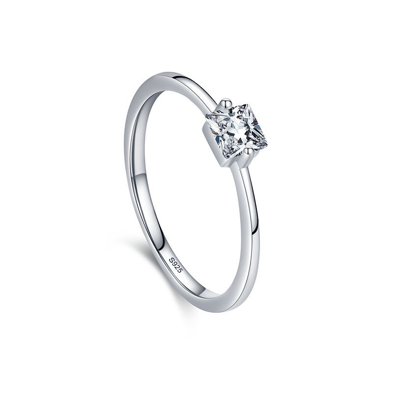 Tancise Classic 925 Sterling Silver  Zircon Ring Ladies Jewelry Wedding Promise Party Gift