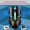 USB სადენიანი სათამაშო მაუსი LED RGB ერგონომიული 1200DPI 3 ღილაკი მაღალი სიზუსტით გამორთვა დესკტოპ კომპიუტერი ოფისი ოპტიკური მაუსი კომპიუტერის აქსესუარები
