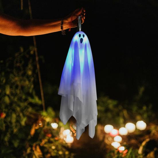 Halloween Hanging Ghost Decoration Dynamic Horror Effect Easy to Install Glowing Hanging Ghost Indoor Outdoor Ornament
